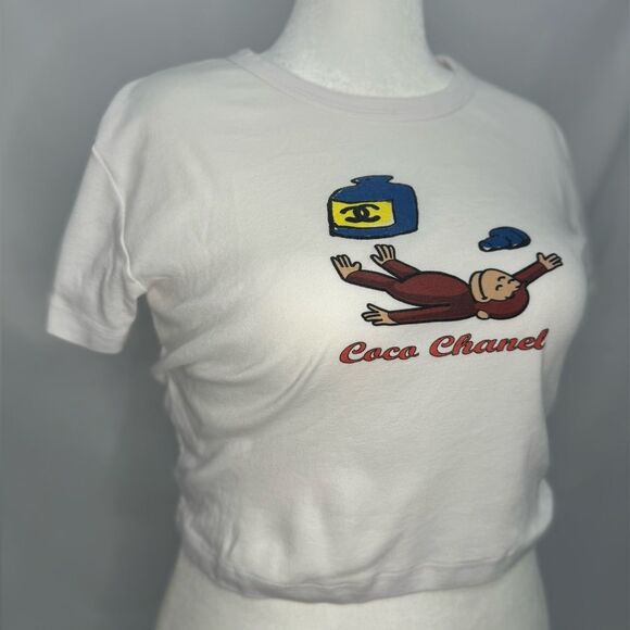 Curious George x Coco Chanel Cropped Graphic Tee - Picture 4 of 6